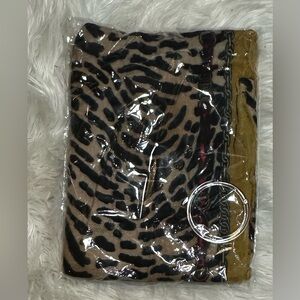 Leopard Print Scarf with Gold Accents